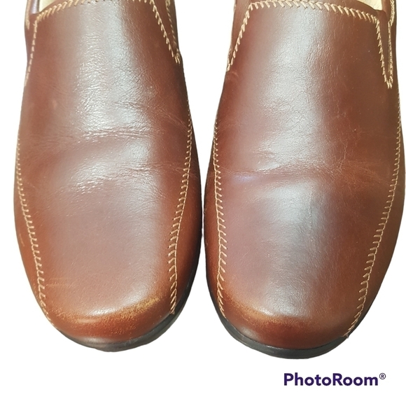 Aravon by New Balance Tia Brown Leather Slip on Loafer Comfort Shoe - Picture 9 of 16